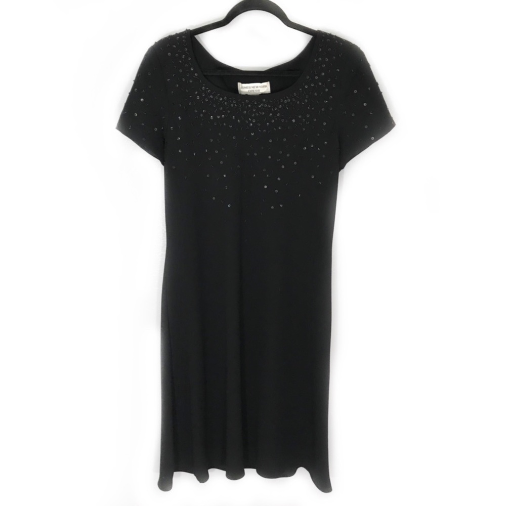 Jones New York Black short sleeve Sequin Dress